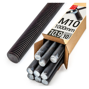 Závitová tyč M10 černá 1000 mm 10.9 10ks.