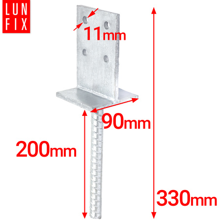 Kotevní patka s tyčí do betonu 90 mm