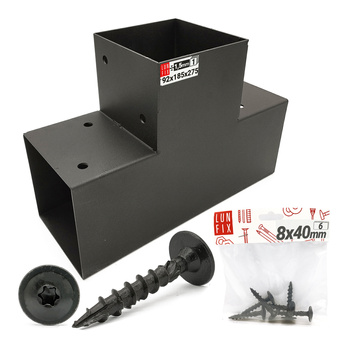 Spojka trámů T 9x9cm + šrouby