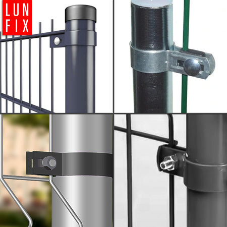 Příchytka plotového panelu koncová fi60 mm šedá