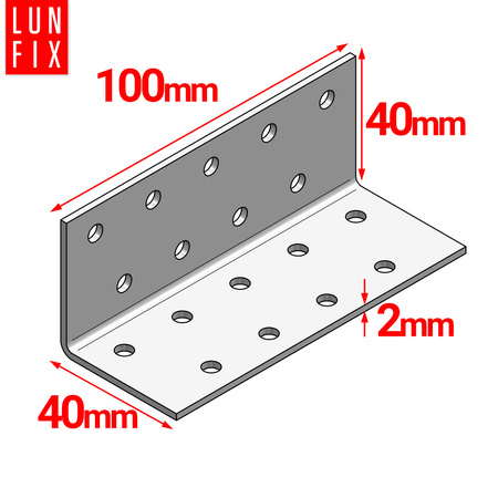 Montážní úhelník 40x40x100x2 1ks.