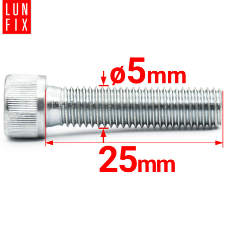 Šroub s válcovou hlavou M5x25 vnitřní šestihran DIN912 třída 8,8 50ks