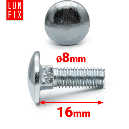 Vrátový šroub M8x16mm pozinkovaný