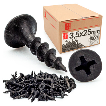 Vruty do sádrokartonu 3,5x25 do dřeva 1000ks.