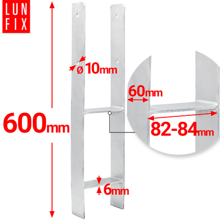 Ukotvení trámků typ H 80 + šrouby