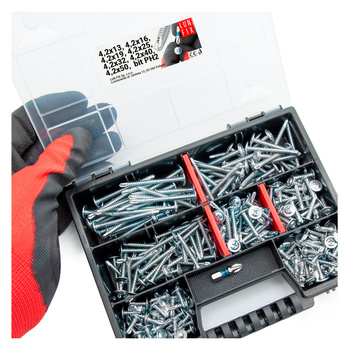 Sada šroubů do kovu 290ks + koncovka PH2