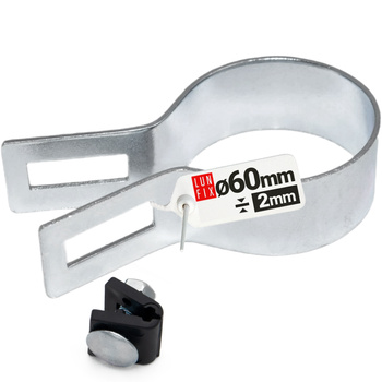 Příchytka plotového panelu koncová fi60 mm stříbrná