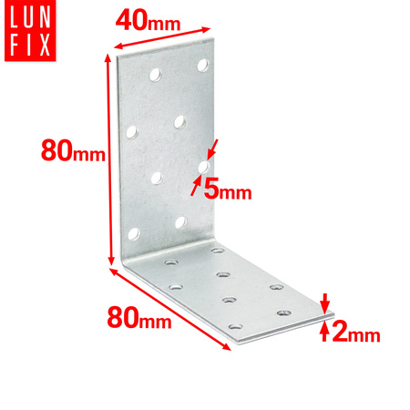 Montážní úhelník 80x80x40x2 1ks.