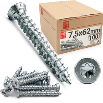 Vrut na okenní a dveřní rám 7.5x62 pozink 100 ks.