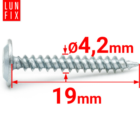 Vrut s talířovou hlavou 4,2x19 na kov 1000ks.