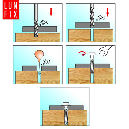 Vrut do dřeva M6x40 s šestihrannou hlavou DIN 571 pozinkovaný 50ks.
