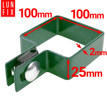 Příchytka plotového panelu koncová 100x100mm zelená