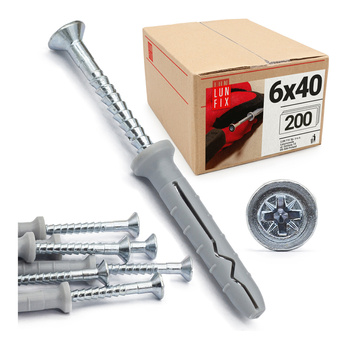 Hmoždinky natloukací 6x40 rozpěrné se zápustnou hlavou 200 ks.