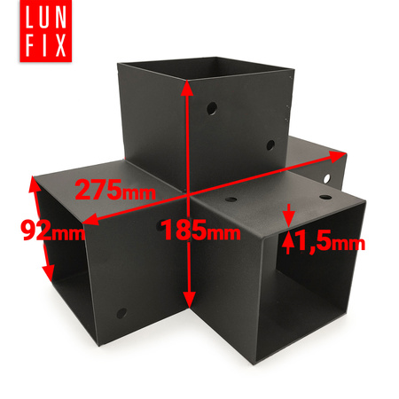 Spojka trámů X 9x9cm + šrouby