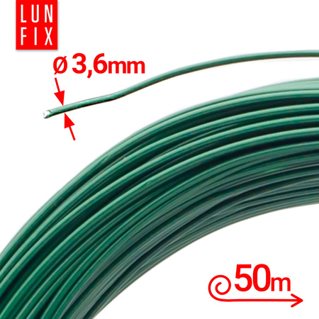 Pozinkovaný zelený napínací drát z PVC d/3,6 (50mb)