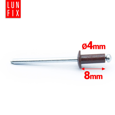 Nýt trhací 4x8mm hnědý RAL8017 100ks