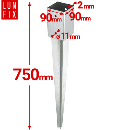 Zatloukací patka 9 cm + šrouby