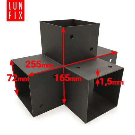Spojka trámů X 7x7cm + šrouby