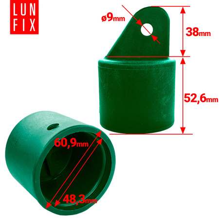 Koncovka na rozpěru  fi48mm zelená