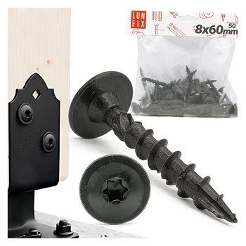 Talířový šroub 8x60 na kotevní patku černý 50ks.