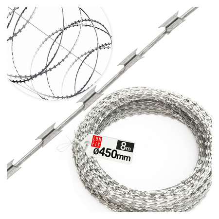 Žiletkový drát concertina 450mm 8 m