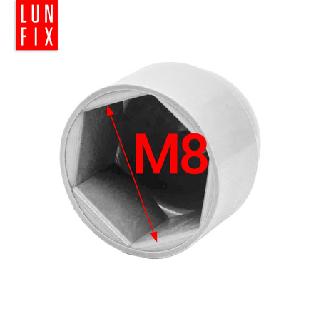 Krytka pro šrouby a matice se šestihrannou hlavou M8/13 bílá 100 ks