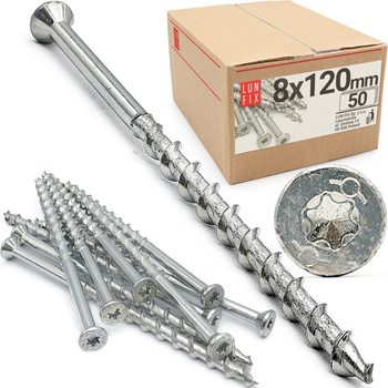 Vruty na beton 8x120 se zápustnou hlavou TX30 50 kusů