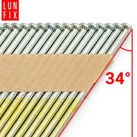 Hřebíky do hřebíkovačky 50mm 2,8x50 2'' kroužkové  na papíře pozinkované 4000ks.