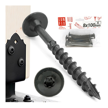 Talířový šroub 8x100 na kotevní patku černý 6ks.