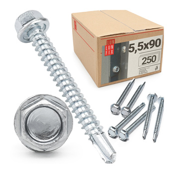 Samovrtný šroub 5,5x90 šestihranný DIN7504K pozinkovaný 250ks.