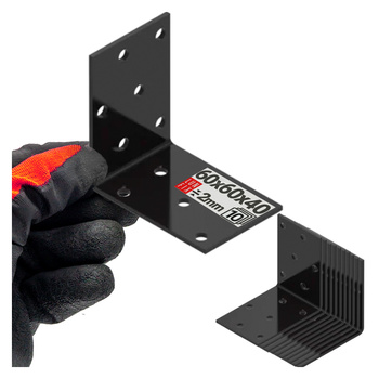 Černý montážní úhelník 60x60x40x2 10ks.