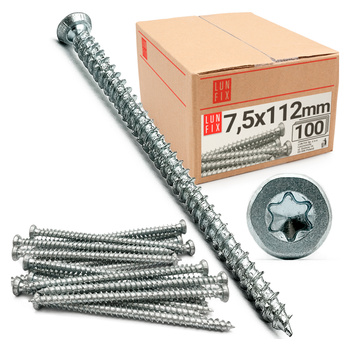 Vrut na okenní a dveřní rám 7.5x112 pozink 100 ks.
