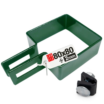 Příchytka plotového panelu koncová 80x80mm zelená