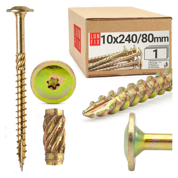 Tesařský talířový vrut 10x240 do dřeva WKCP 1ks.