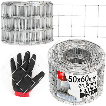 Armovací pletivo oko 50x60 drát1,5mm výška 15cm role 25m