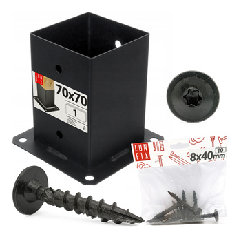 Černá patka 7x7 cm + šrouby