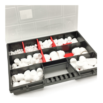 245 ks. sada bílých krytek na matice M5-M20