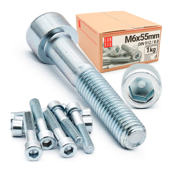 Šroub s válcovou hlavou M6x55 vnitřní šestihran DIN912 třída 8,8 1kg