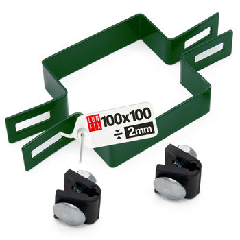 Příchytka plotového panelu průběžná 100x100mm zelená