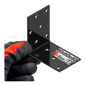 Černý montážní úhelník 60x60x40x2 1ks.