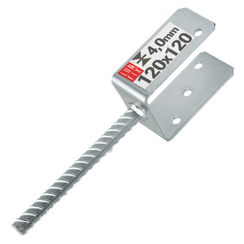 Kotevní patka typ U s týčí do betonu 120mm