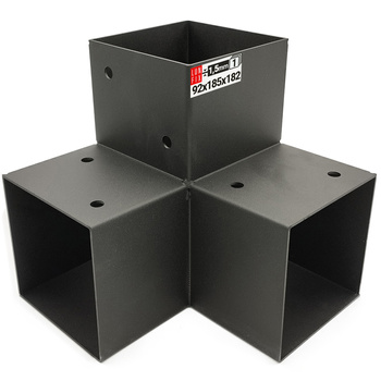 Spojka trámů Y 90x90mm čtvercová podpora 3 konce