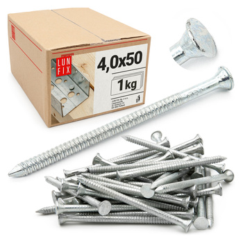 Konvexní hřebíky 4x50 mm 2" pozinkované 1kg