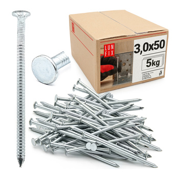 Vroubkované hřebíky 3x50 mm 2" pozinkované 5kg