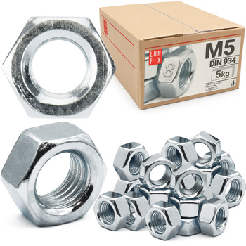 Šestihranná matice M5 DIN 934 třída 8 pozinkovaná 5kg