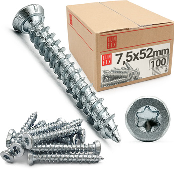 Vrut na okenní a dveřní rám 7.5x52 pozink 100 ks.