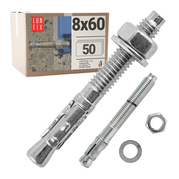 Kotva do betonu M8 60mm rozpěrná 50ks.