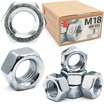 Šestihranná matice M18 DIN 934 třída 6 pozinkovaná 5 ks.