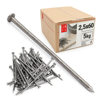 Stavební hřebíky 2,5x60 mm 2,5" černé 5kg
