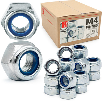 Samojistná matice M4 DIN 985 šestihranná pozinkovaná 1kg